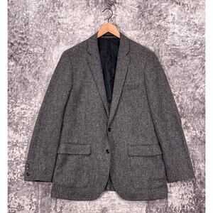 J Crew Ludlow Blazer 42 L Mens Gray British Moon Tweed Herringbone Jacket Coat
